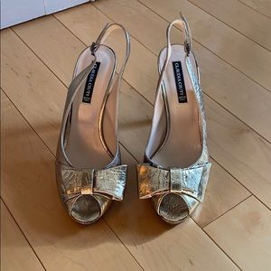 Gold platform shoes